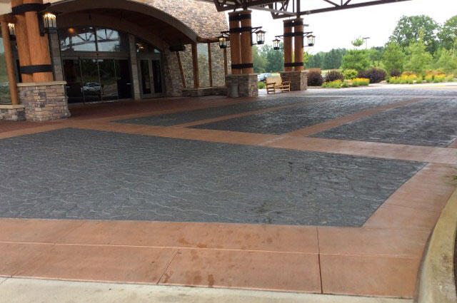 colored concrete floor design