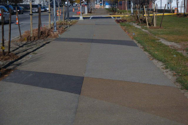 colored concrete path